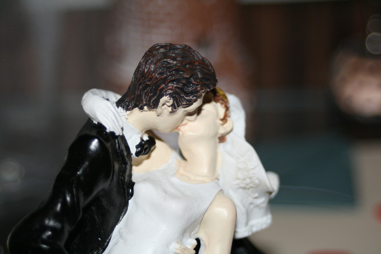 lovers bride and groom kiss free photo