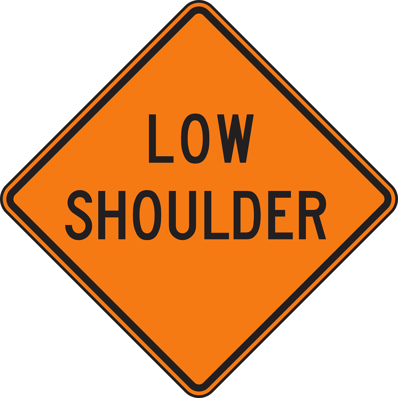 low shoulder road sign free photo