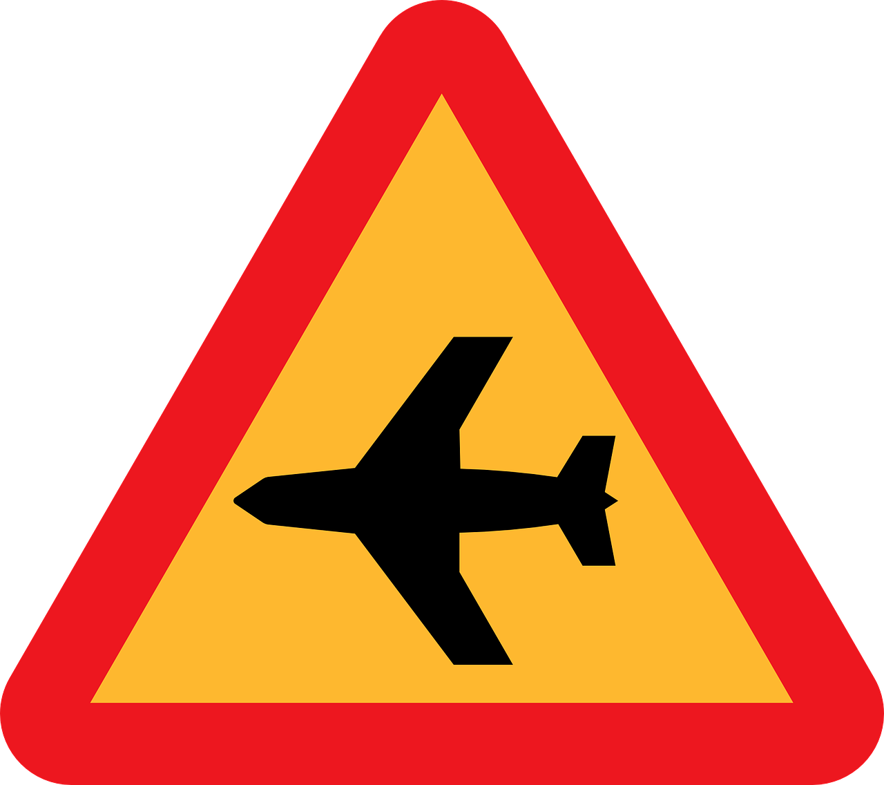 low flying aircraft sudden noise roadsign free photo
