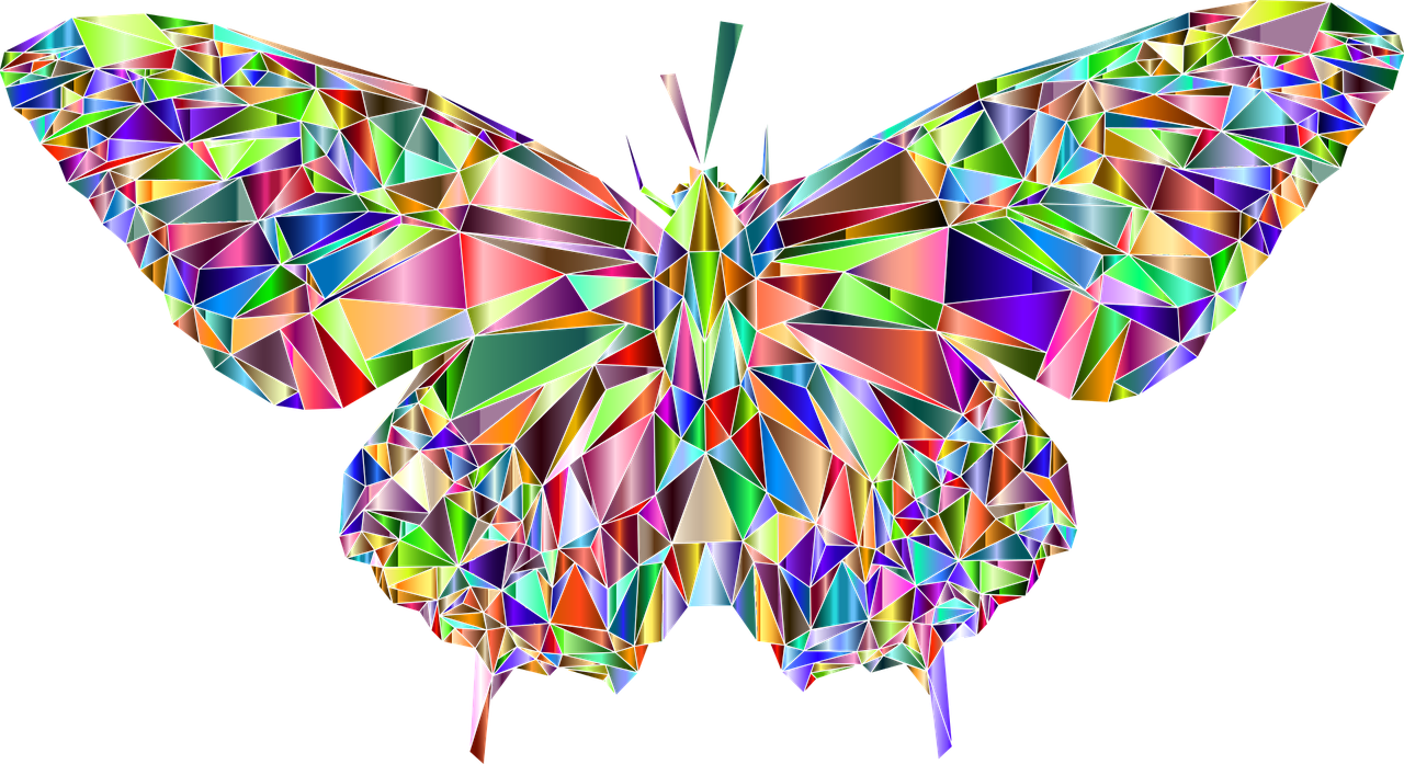 low poly butterfly insect free photo