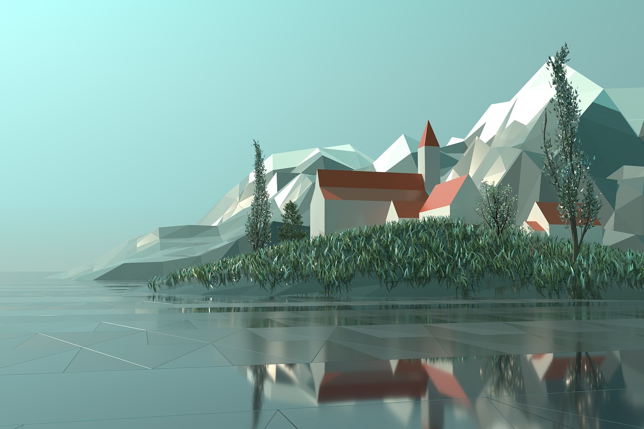 low poly  3d  rendering free photo