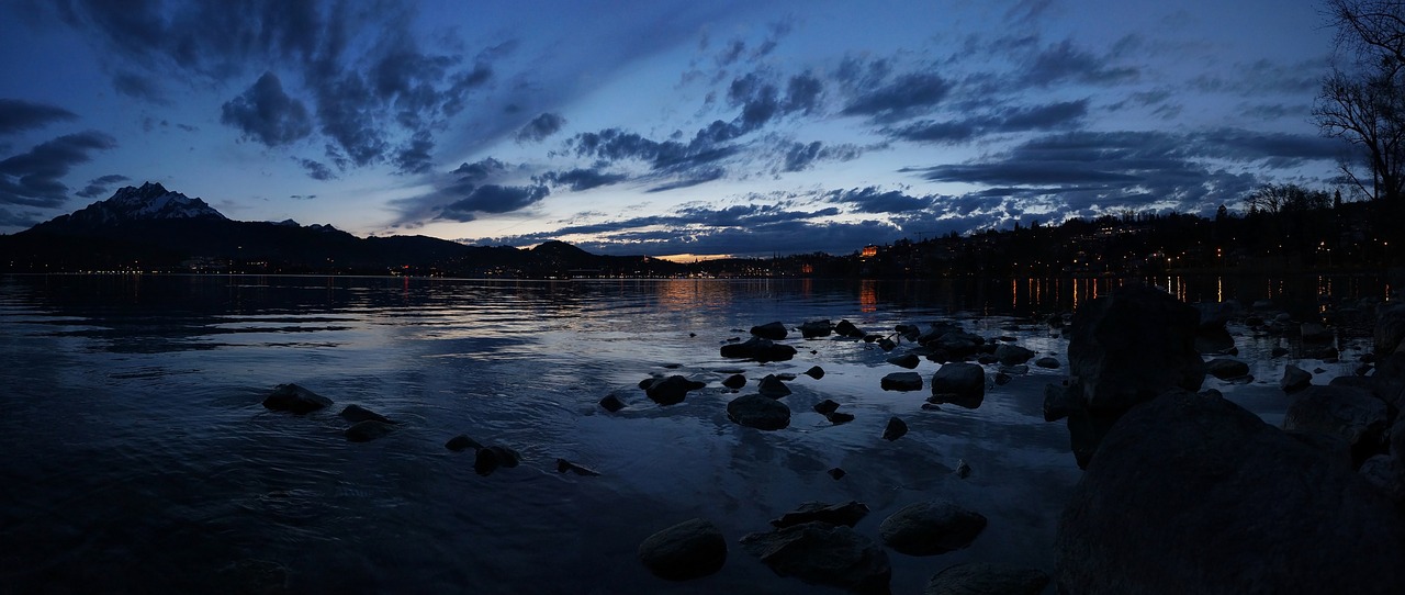 lucerne evening lake free photo