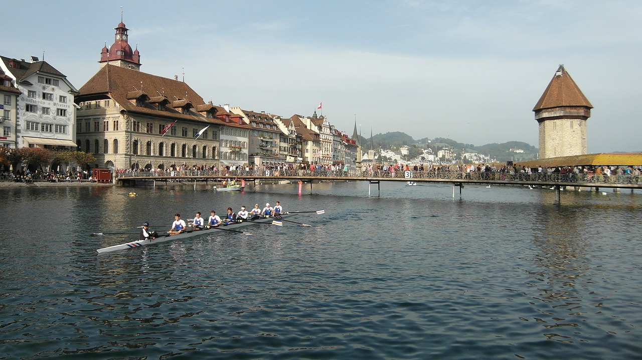 lucerne reuss sprint kappel bridge free photo