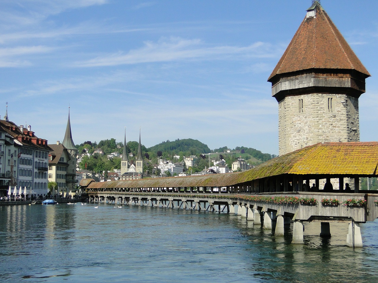 lucerne bridge vintage free photo