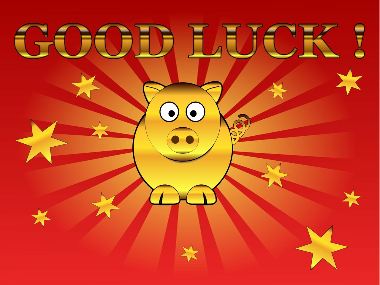 lucky pig congratulations greeting free photo