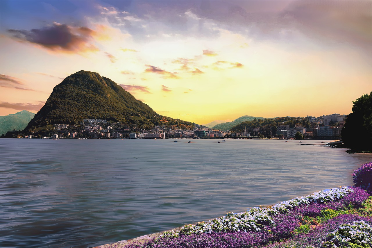 lugano  lake  switzerland free photo