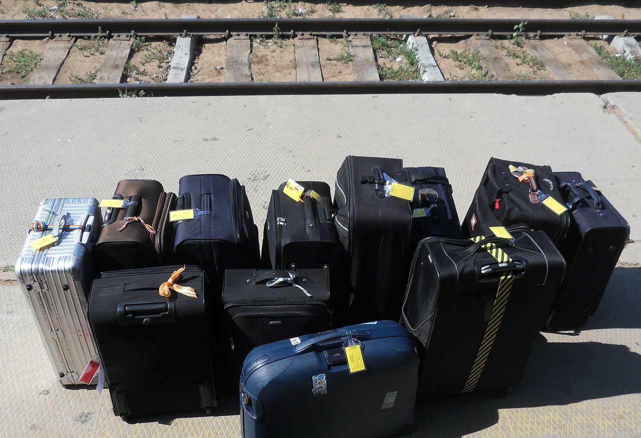 luggage travel train free photo