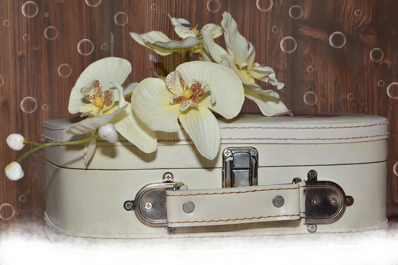 luggage orchid medal free photo