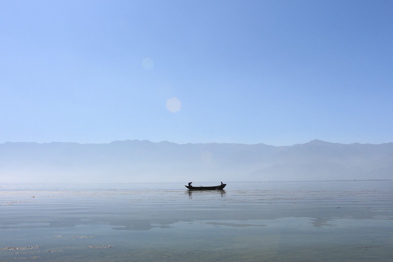 lugu lake the scenery boat free photo