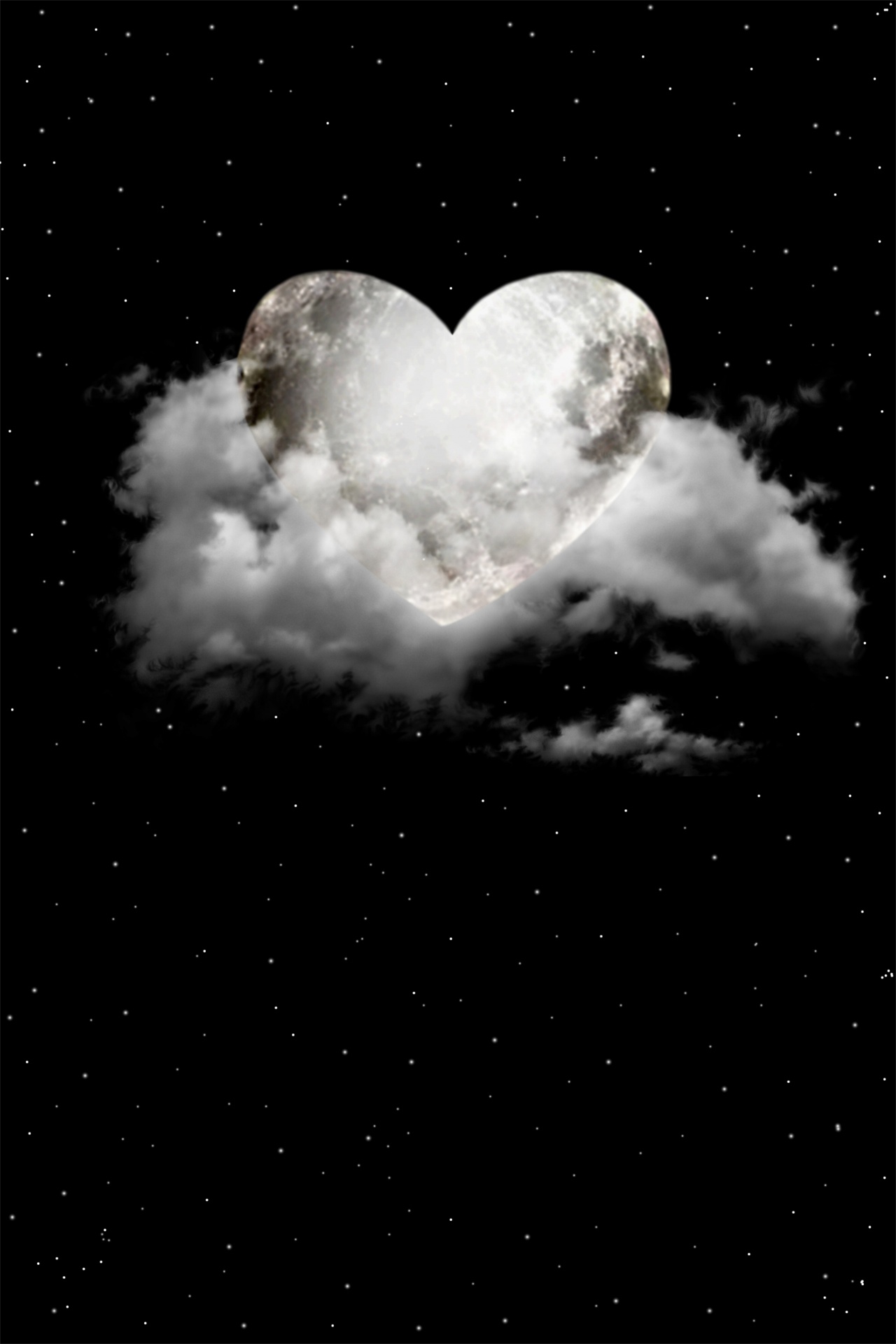 moon clouds stars free photo
