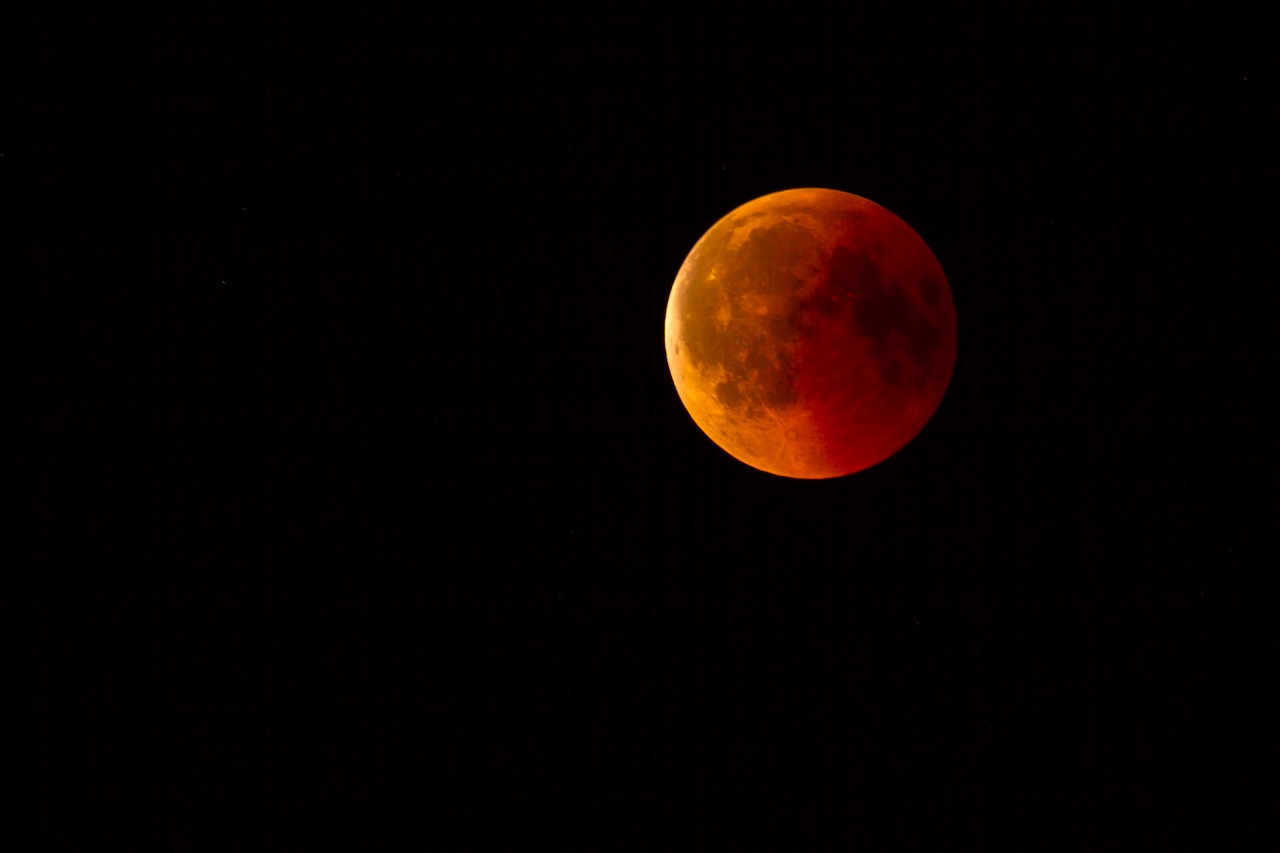 lunar eclipse  blood moon  moon free photo