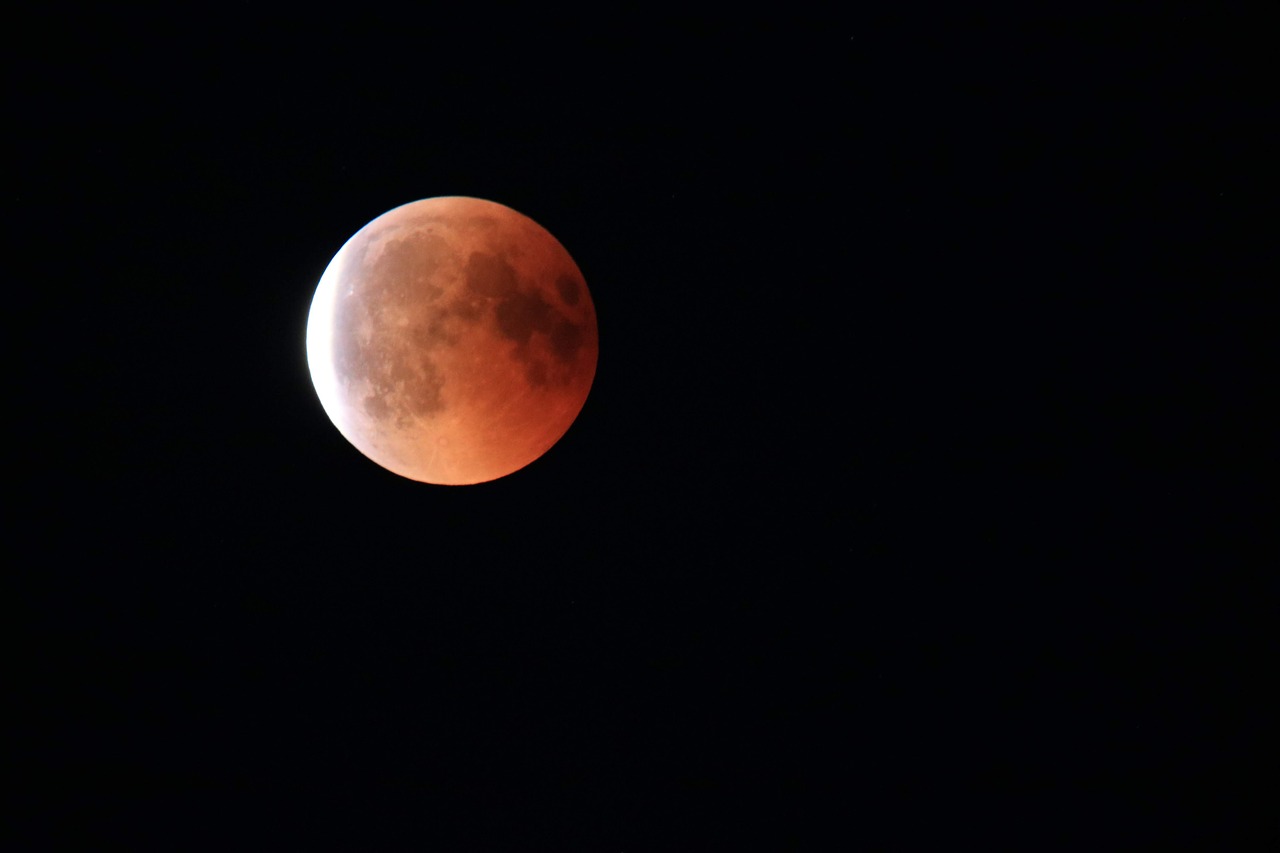 lunar eclipse  moon  moonlight free photo