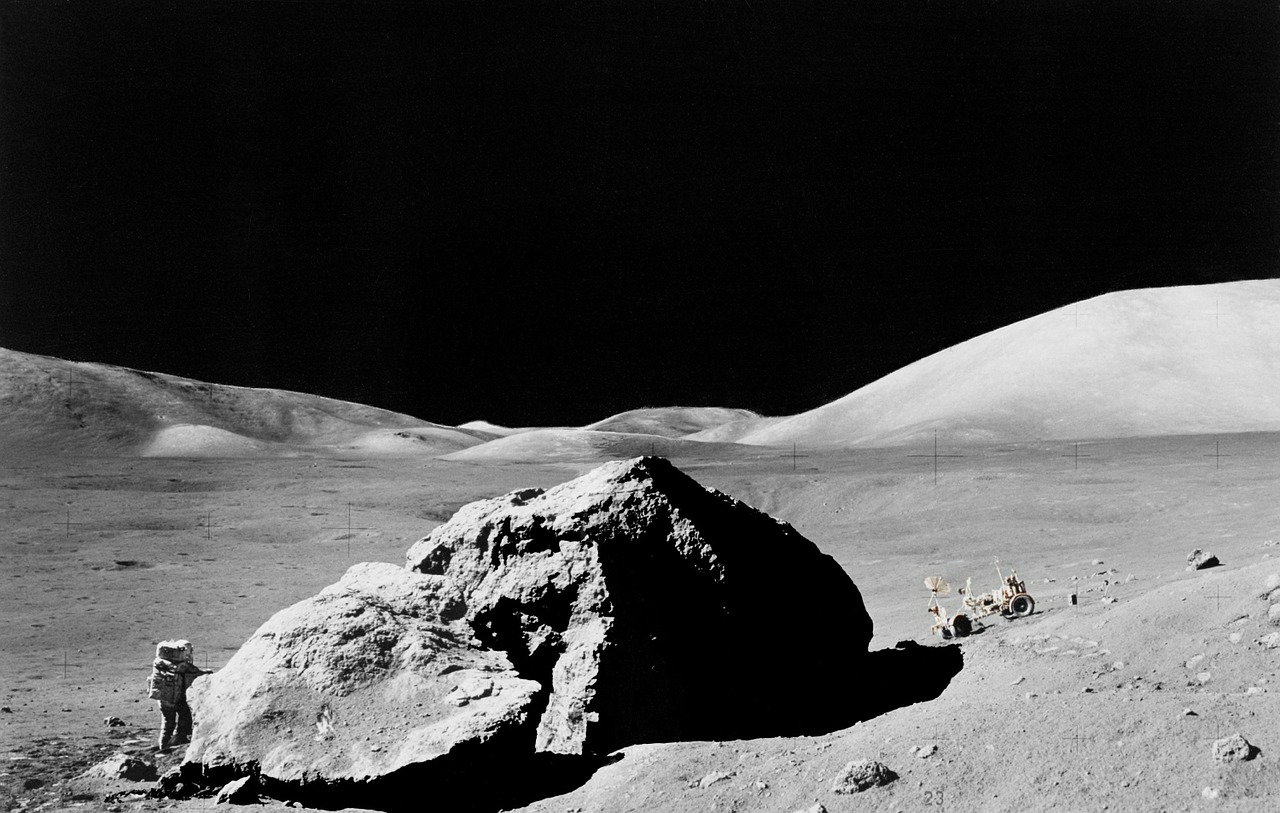 lunar surface moon rock buggy free photo