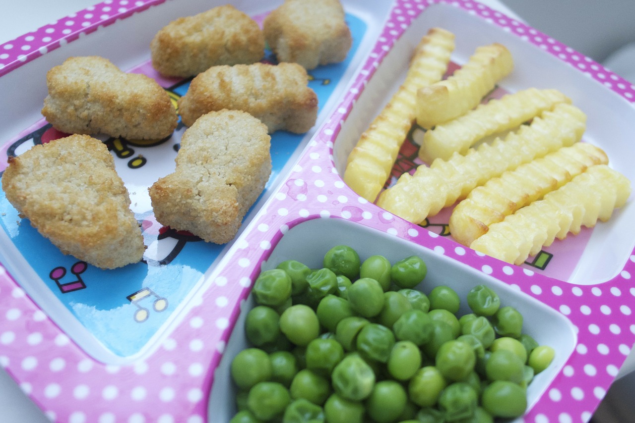 lunch fries peas free photo