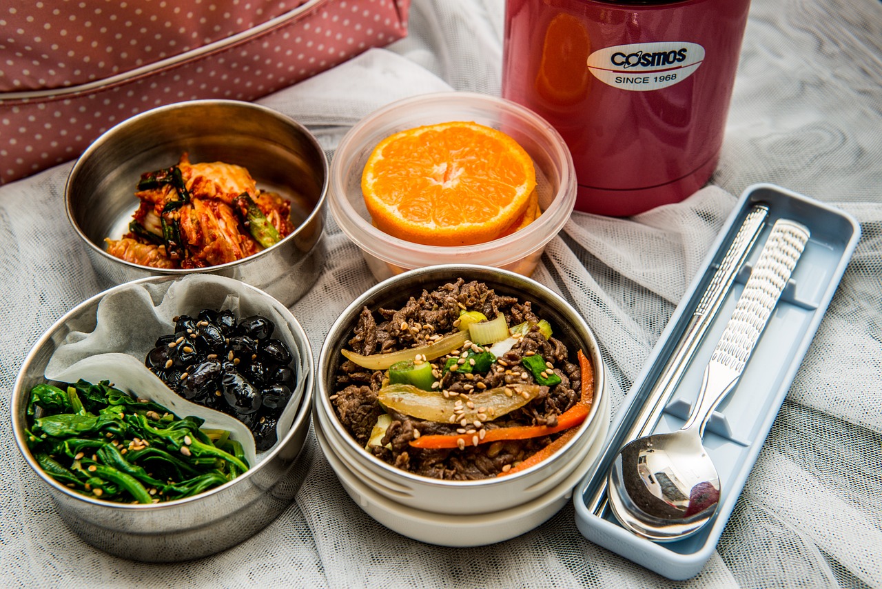 lunch box lunch dishes korean free photo