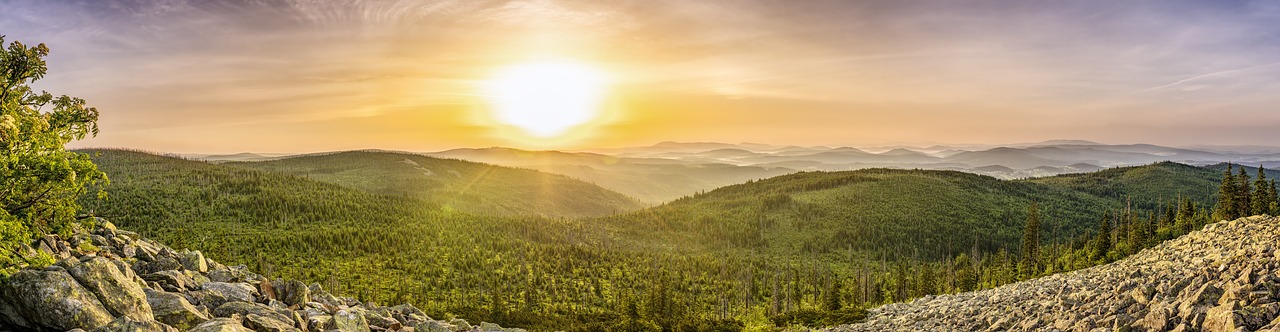 lusen  sunrise  panorama free photo