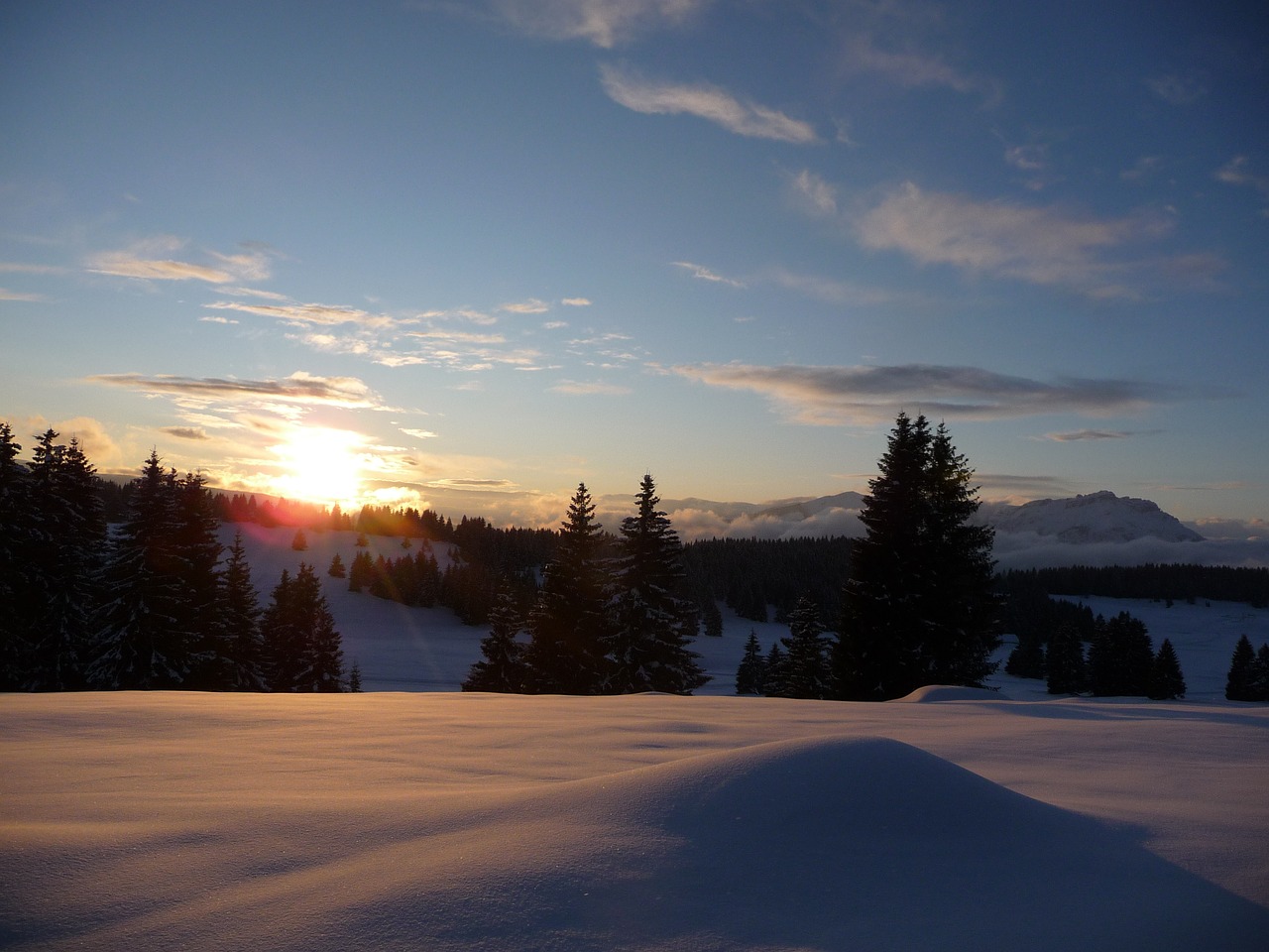 luserna trentino sunset free photo