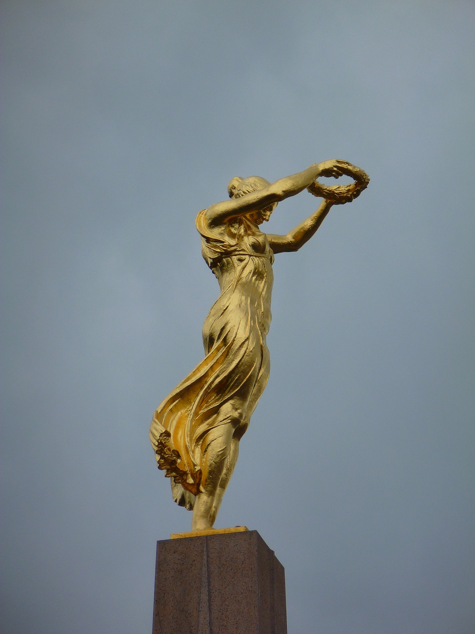 luxembourg the golden woman monument free photo