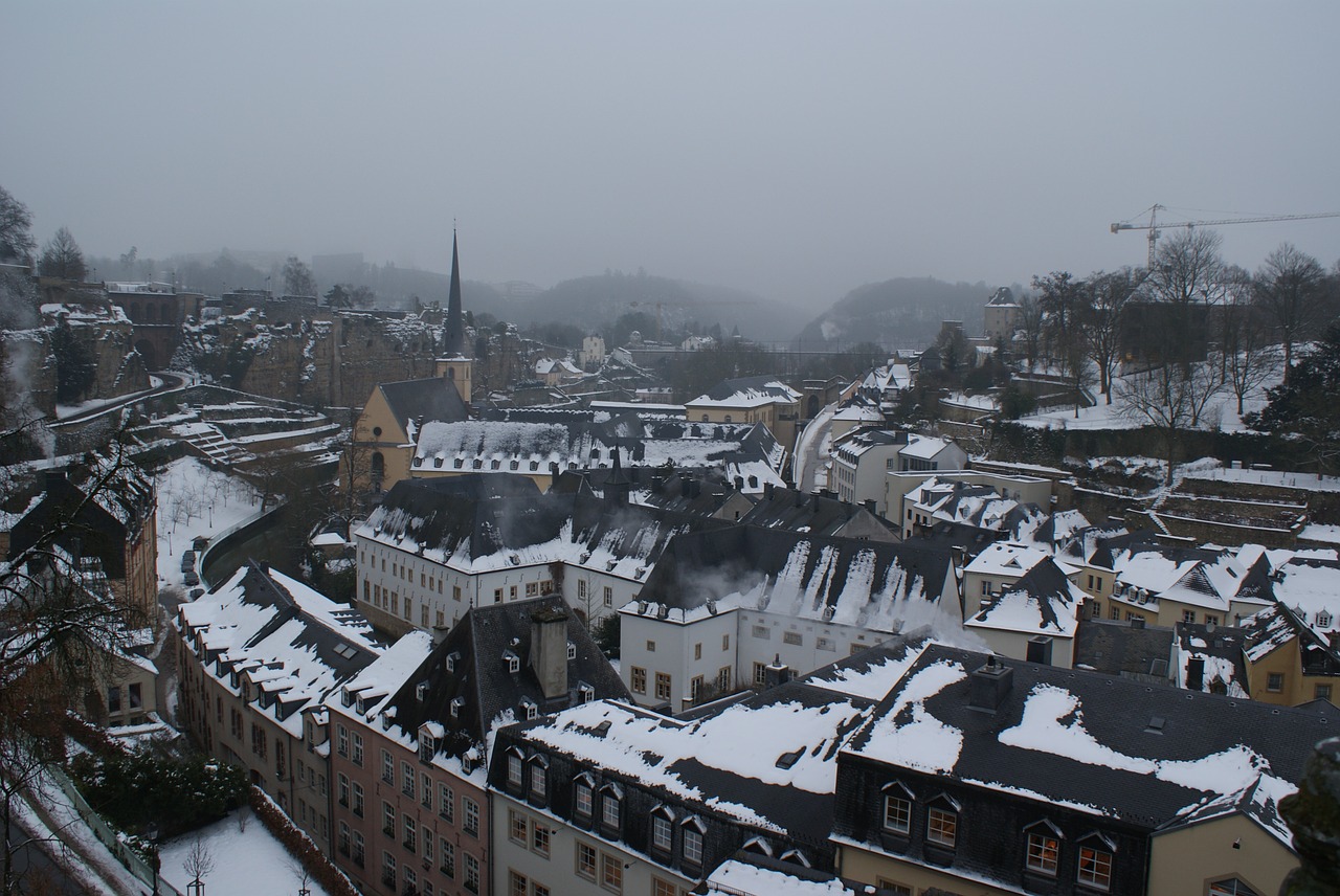 luxembourg in snow luxembourg winter europe free photo