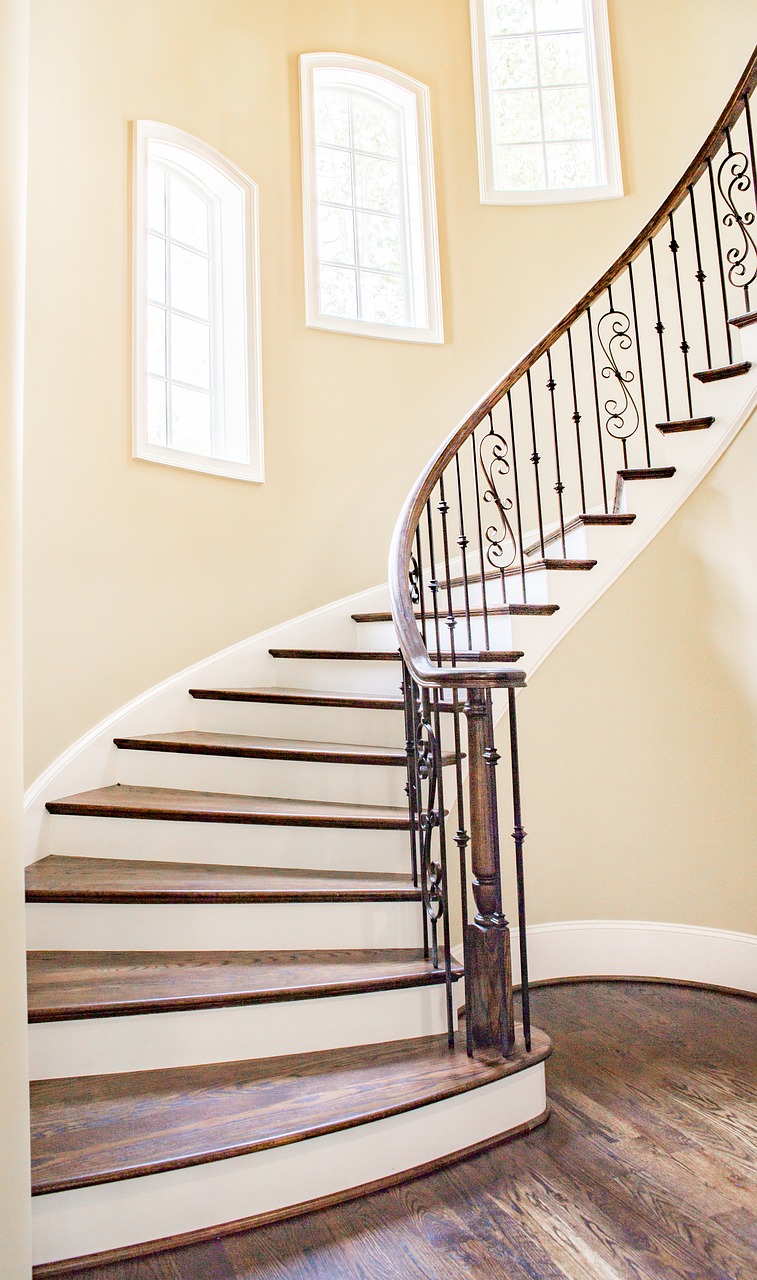 luxury real estate stair winding free photo