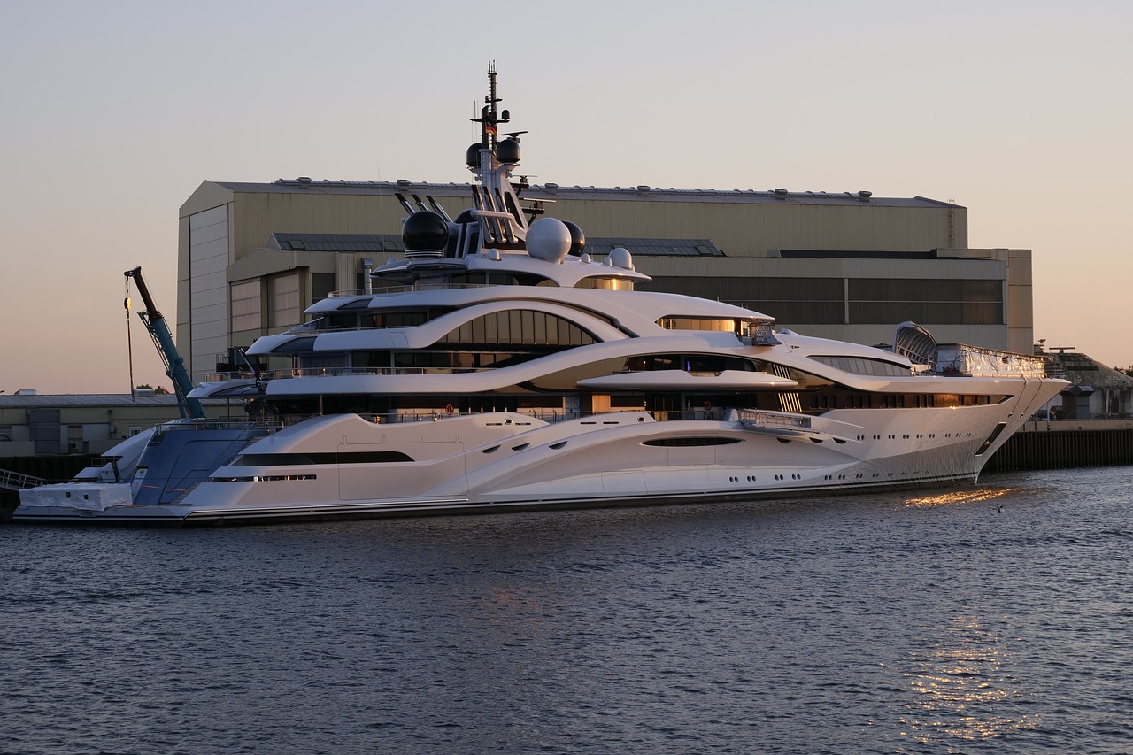 luxury yacht  yacht building  shipyard free photo