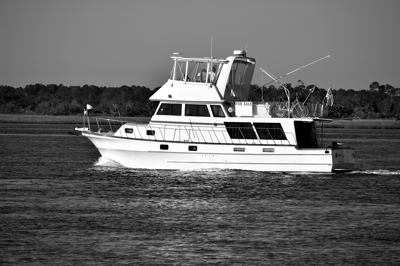 luxury yacht cruising  river  florida free photo
