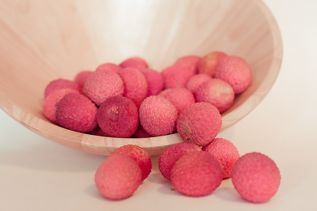 lychee fruit pink free photo