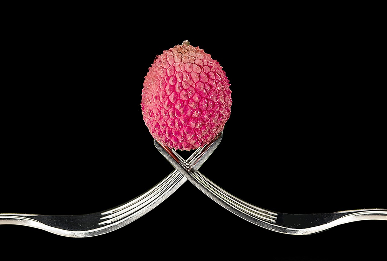 lychees forks fruit free photo