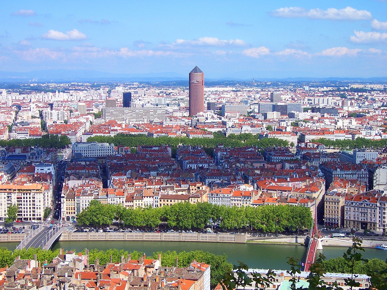 lyon city france free photo