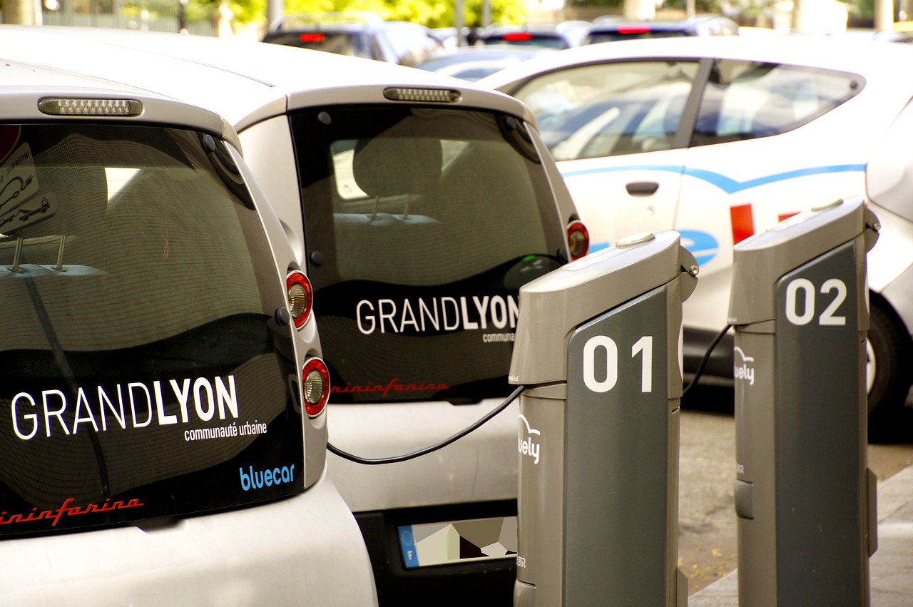 lyon electric cars station free photo