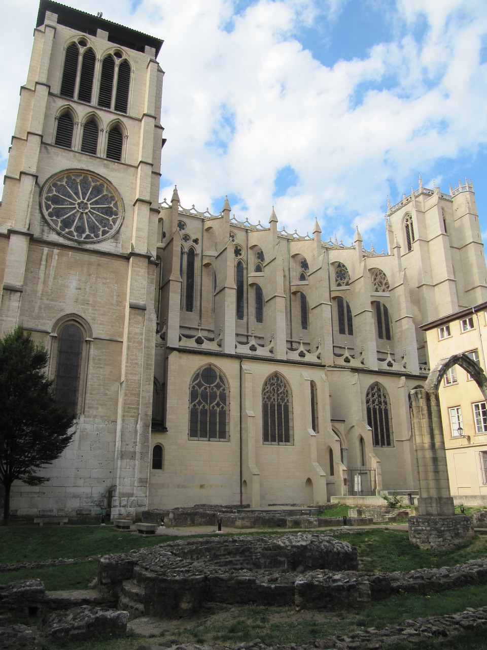 lyon cathedral historic building free photo