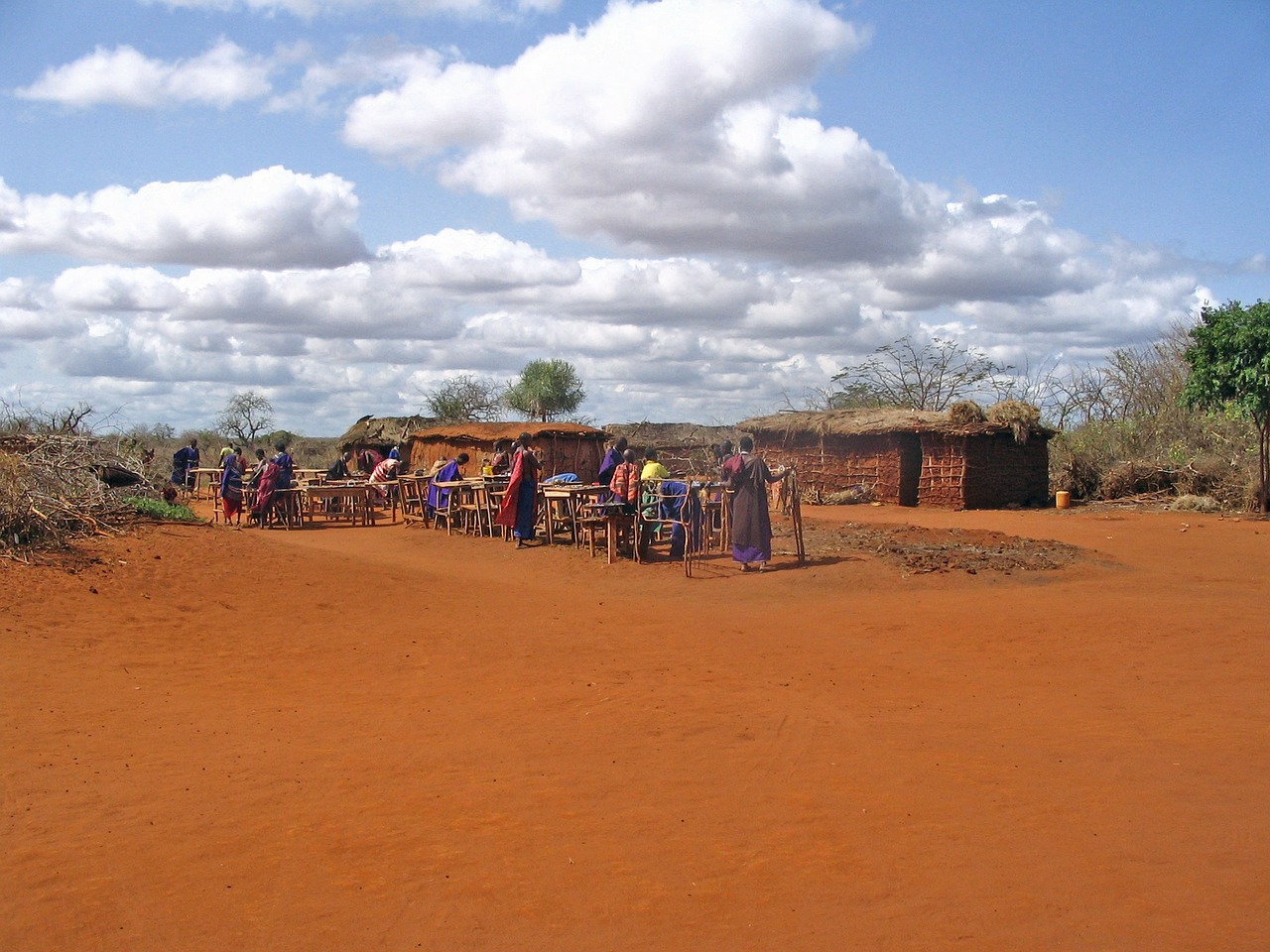 maasai village kenya villagers free photo