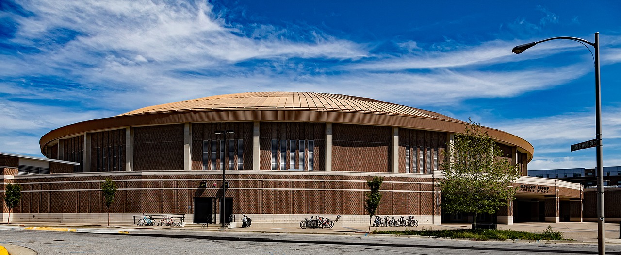 mackey arena building architecture free photo