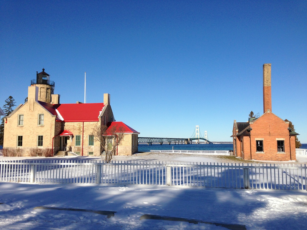 mackinac bridge mackinac city michigan free photo