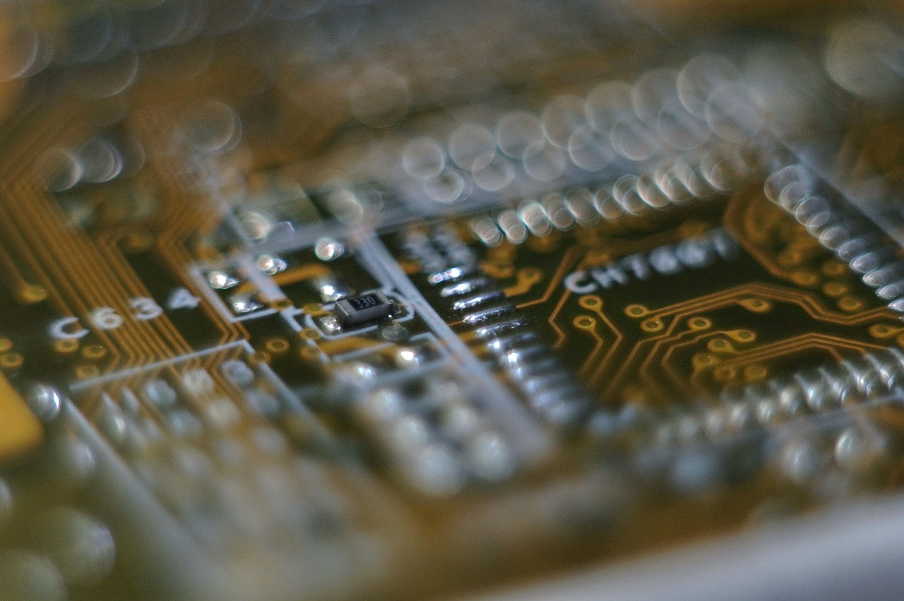 macro electronics printed circuit boards free photo