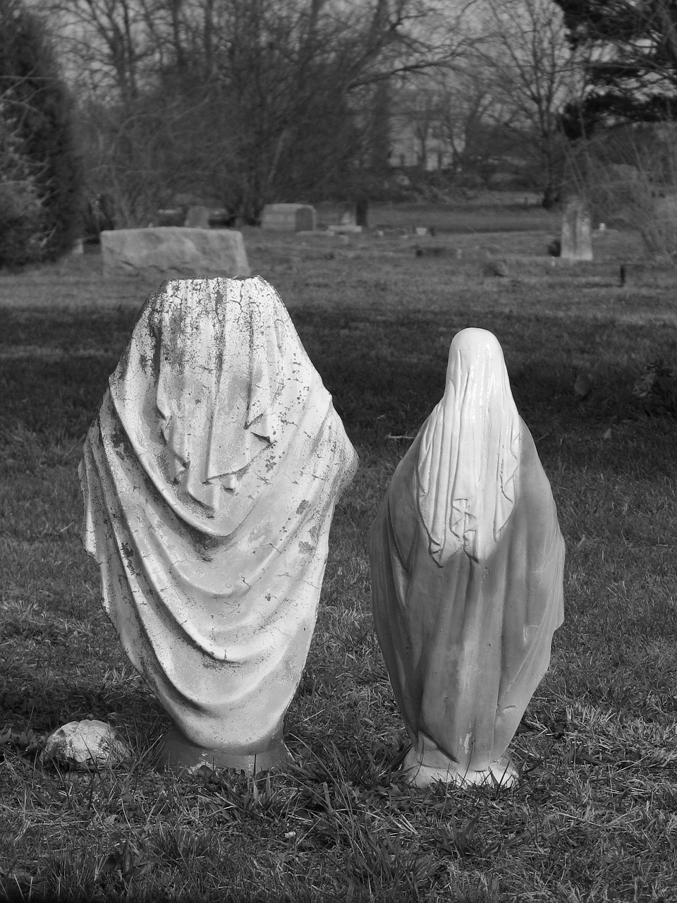madonna cemetery stone figure free photo