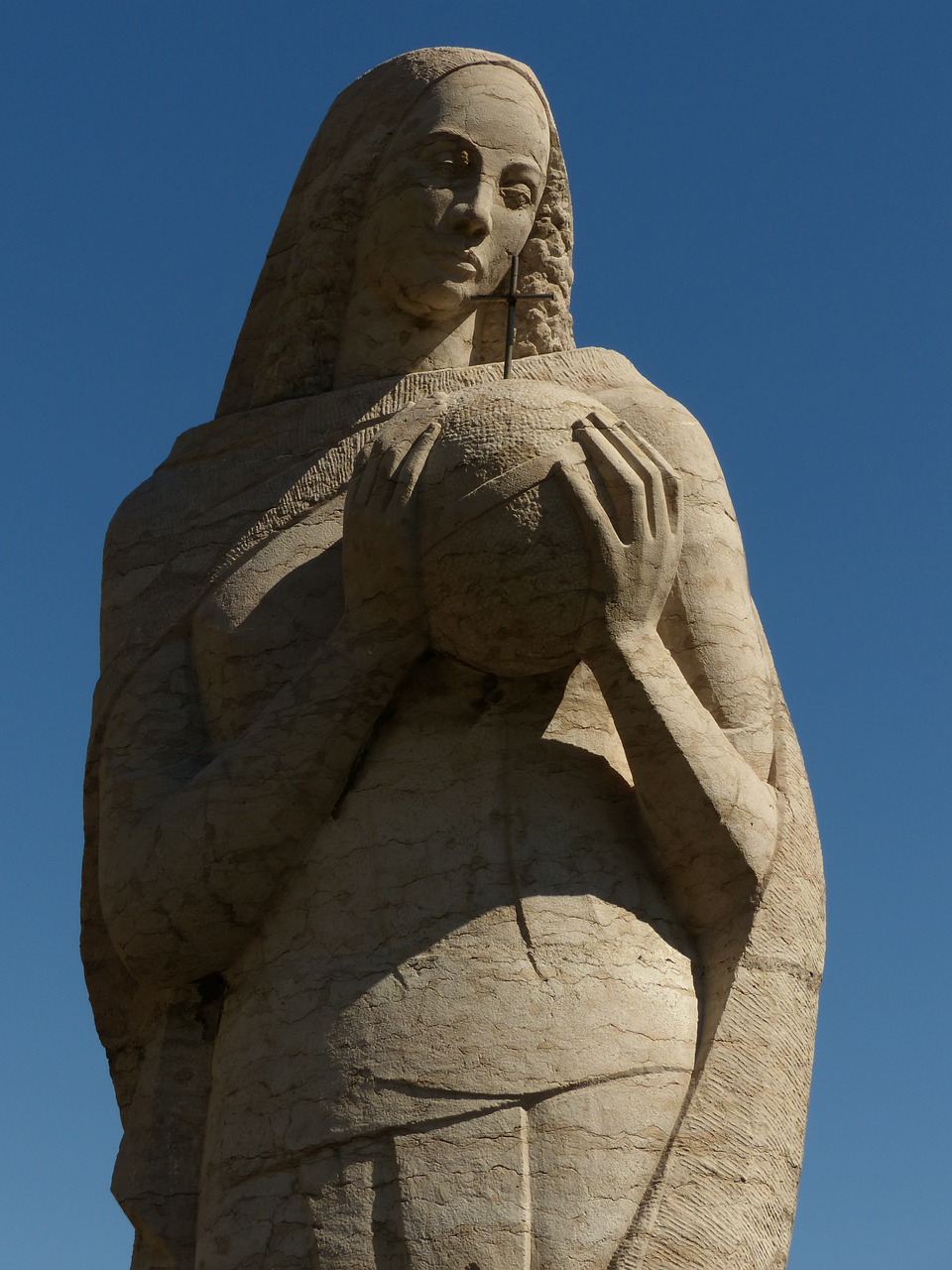 madonna figure stone figure free photo