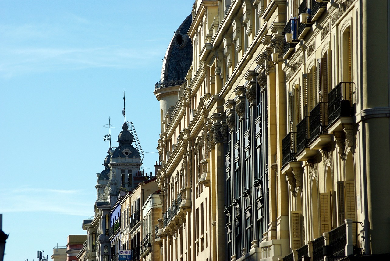 madrid via large facades free photo