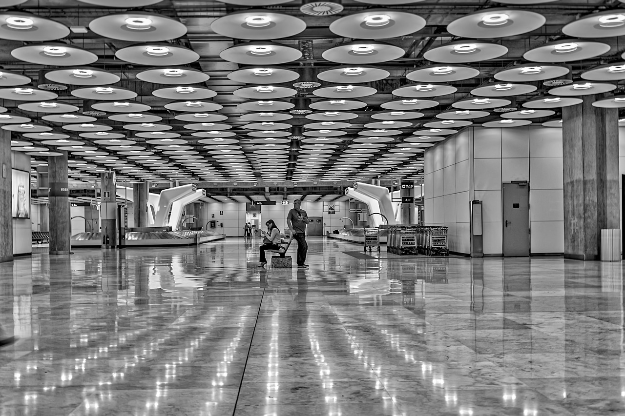 madrid  airport  people free photo