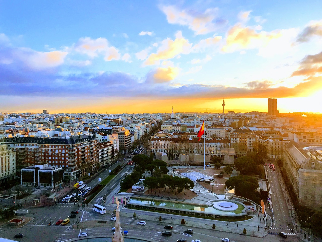 madrid  sky  sun free photo