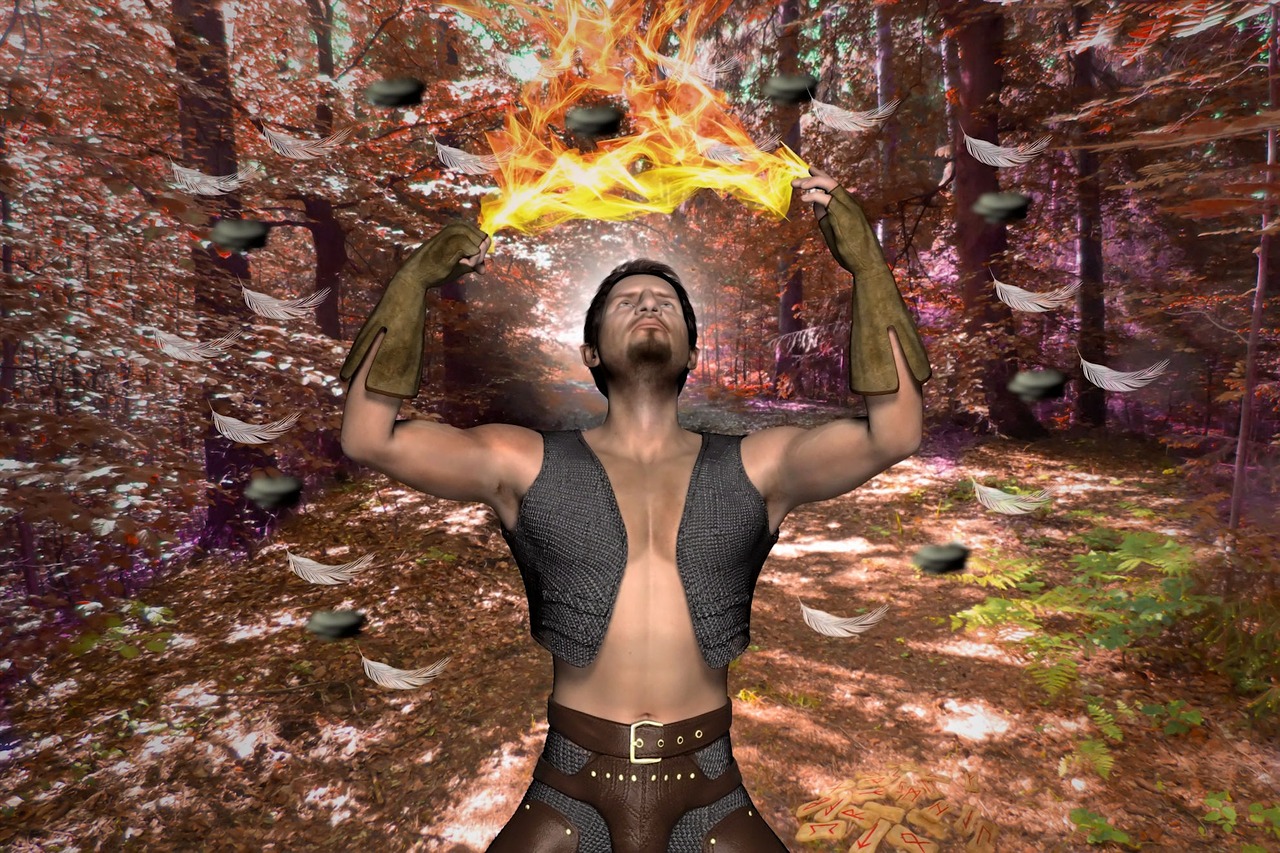 magician forest fire free photo