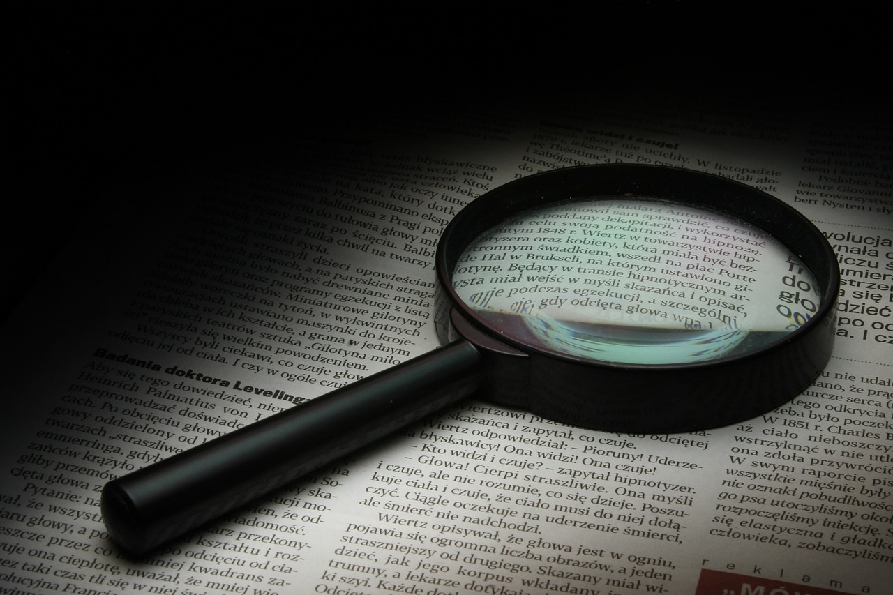 magnifier newspaper history free photo