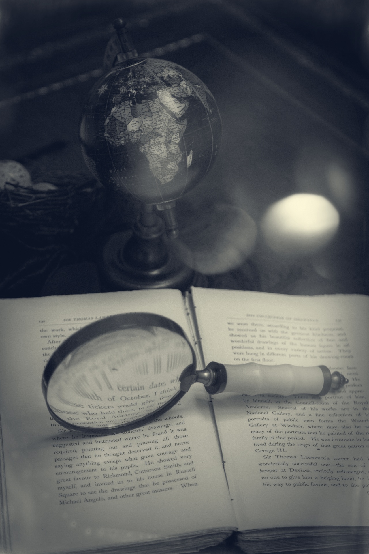 magnifier book old free photo