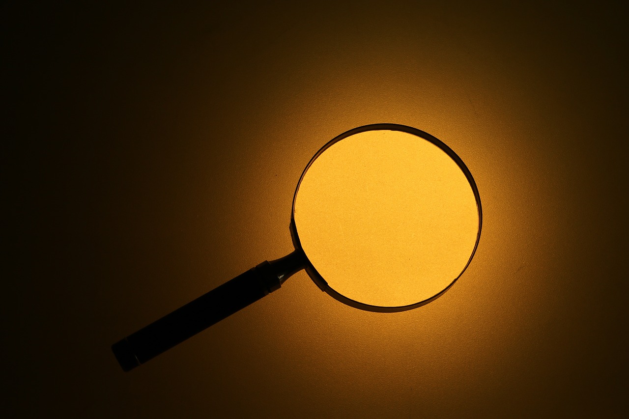 magnifying glass twilight search free photo