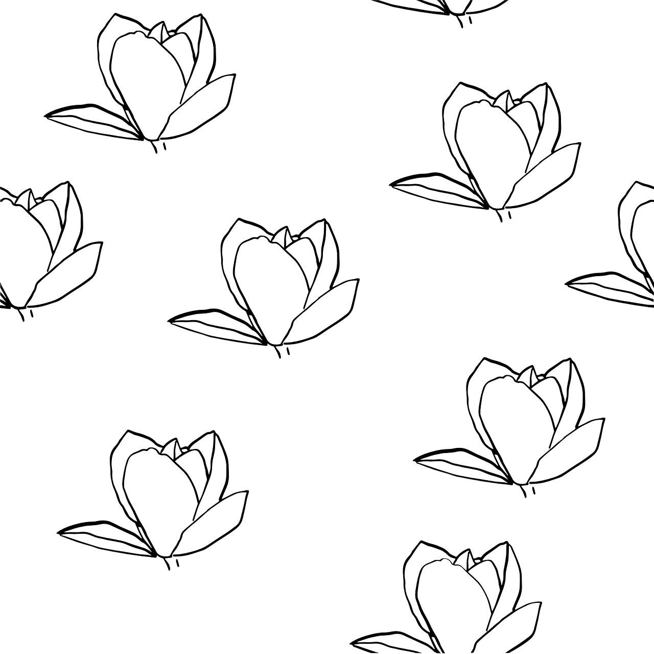 magnolia seamless pattern free photo