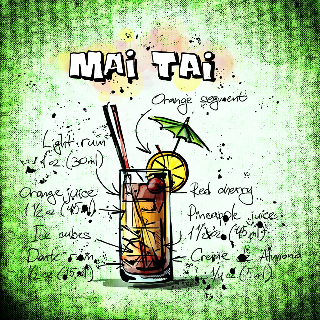 mai tai cocktail drink free photo