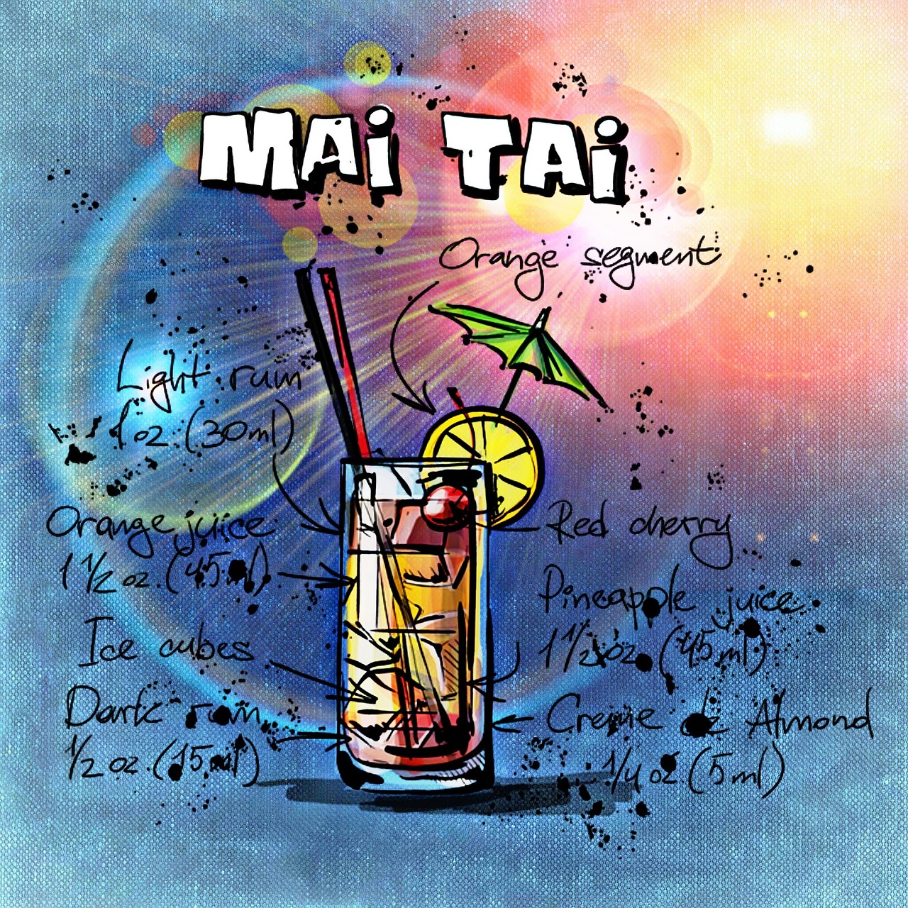 mai tai cocktail drink free photo