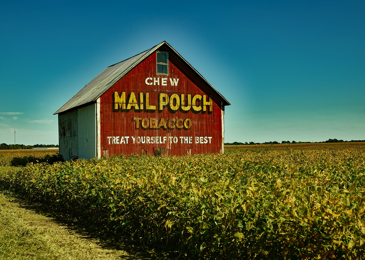 mail pouch tobacco barn farm free photo