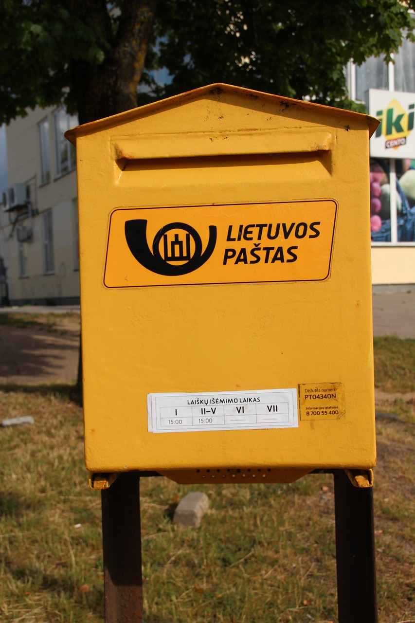 mailbox lithuania yellow free photo