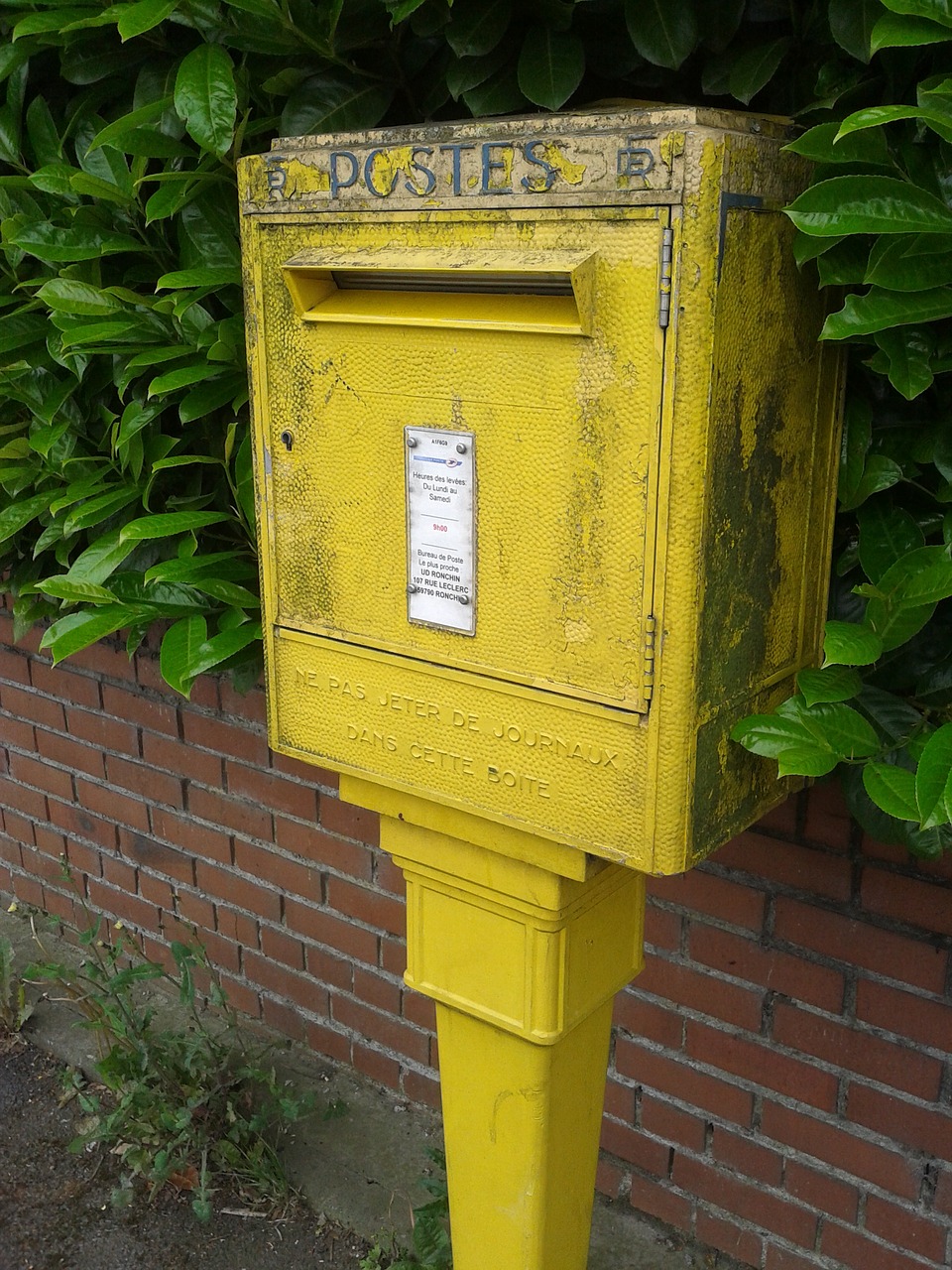 mailbox yellow post free photo